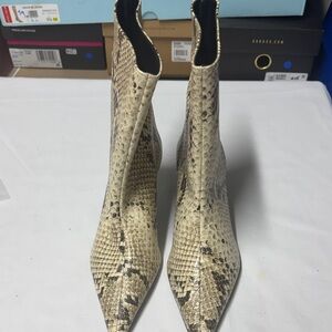 SCHUTZ Beige Snakeskin Ankle Booties